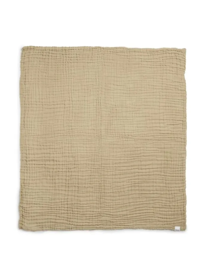 Crinkled Blanket - Pure Khaki in Beige 120 x 120cm
