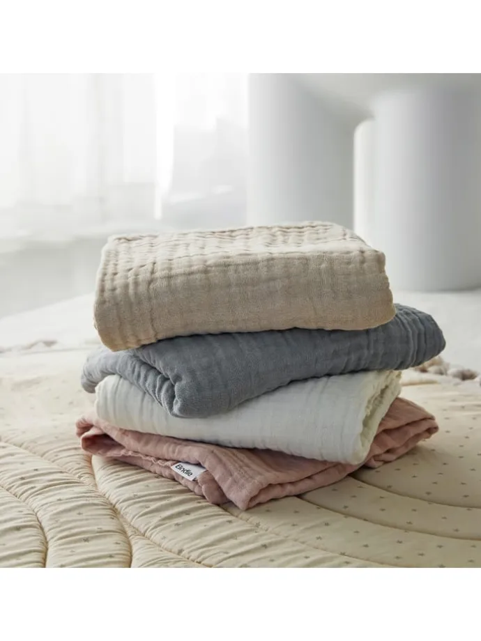 Crinkled Blanket - Pure Khaki in Beige 120 x 120cm