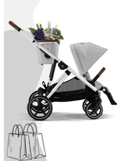 Cybex Gazelle S Kinderwagen - Farbe: Stone Grey / Gestell Silver