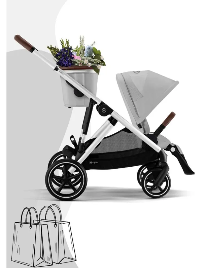 Cybex Gazelle S Kinderwagen - Farbe: Stone Grey / Gestell Silver