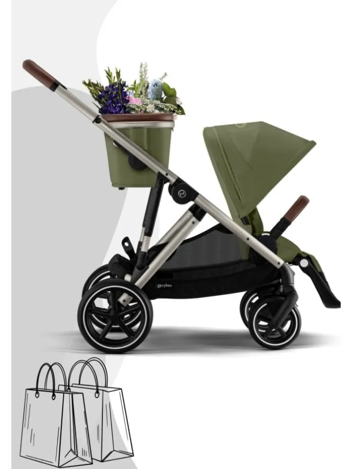 Cybex Gazelle S Kinderwagen - Farbe: Moos Green / Gestell Taupe