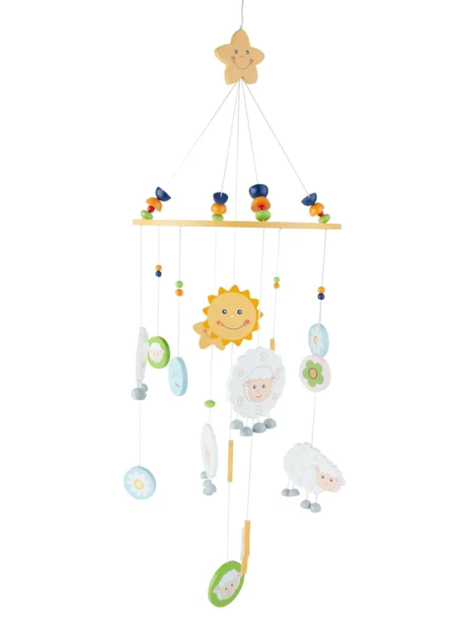 3D Baby Mobile Schaf Betty Holz - ab Geburt in Gelb