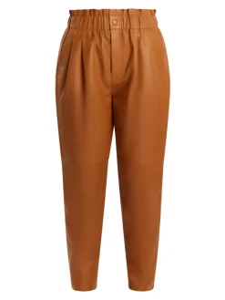 Damen Lederhose in Cognac