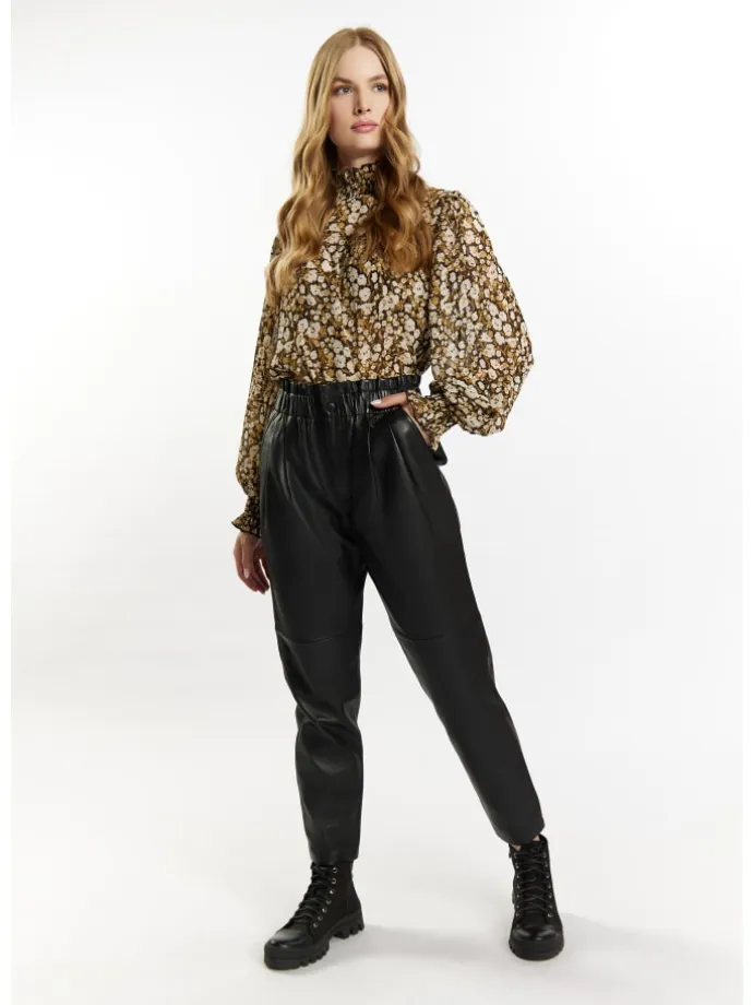 Damen Lederhose in Schwarz