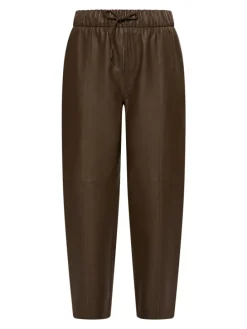 Damen Lederhose in Taupe