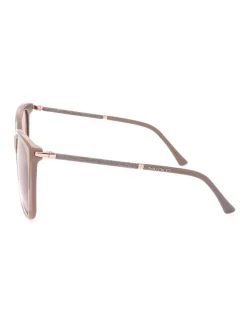 Damen-Sonnenbrille in Beige/ Rosa