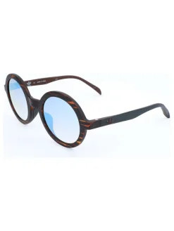 Damen-Sonnenbrille in Dunkelbraun-Gelb/ Hellblau