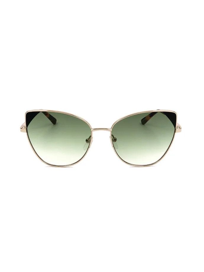 Damen-Sonnenbrille in Gold/ Grün