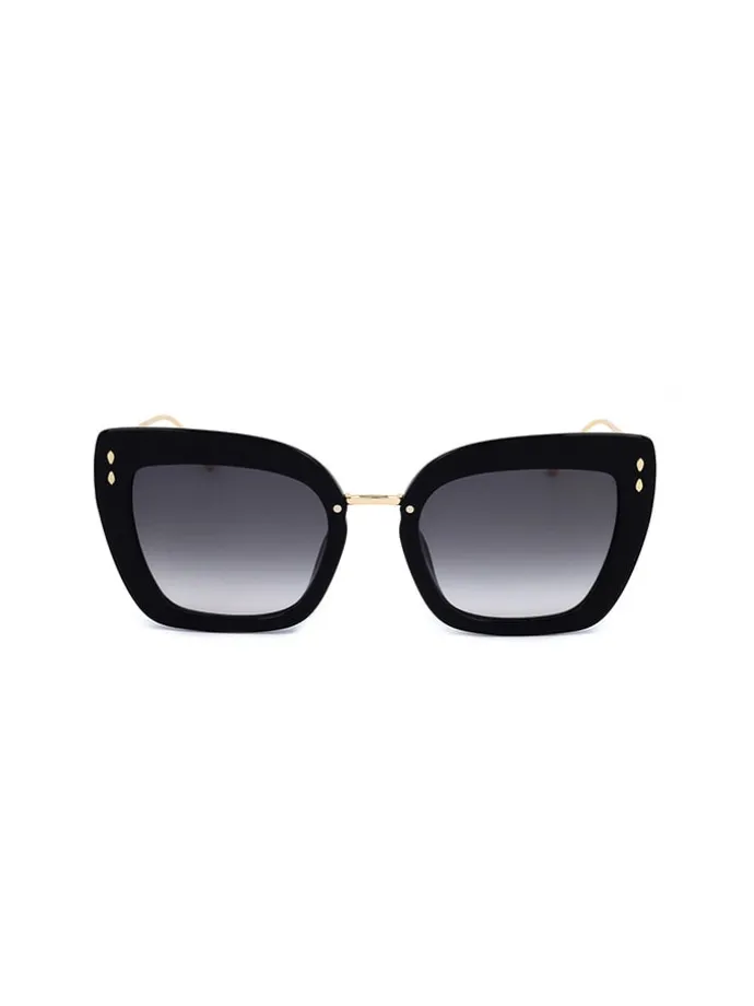 Damen-Sonnenbrille in Schwarz-Gold/ Dunkelblau