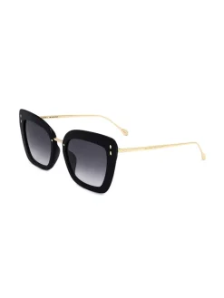 Damen-Sonnenbrille in Schwarz-Gold/ Dunkelblau