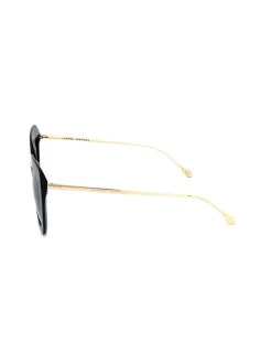 Damen-Sonnenbrille in Schwarz-Gold/ Dunkelblau