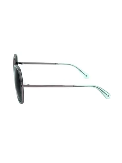 Damen-Sonnenbrille in Silber/ Dunkelblau