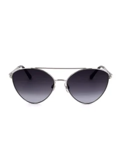 Damen-Sonnenbrille in Silber/ Schwarz