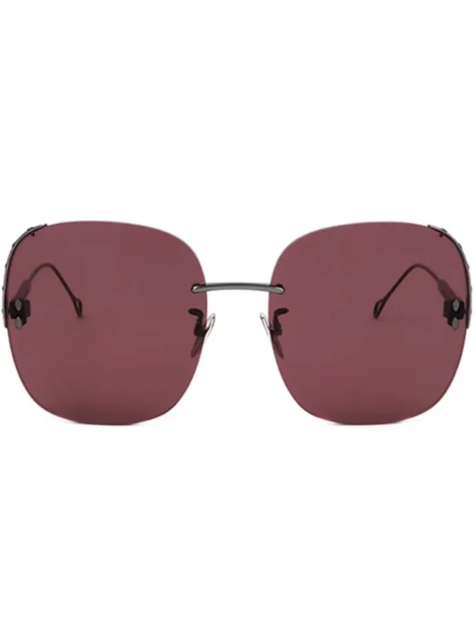 Damen-Sonnenbrille in Silber/ Dunkelrot