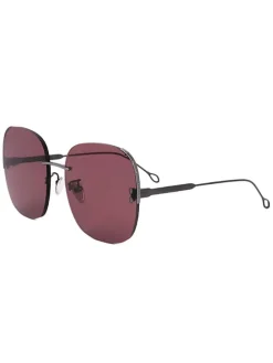 Damen-Sonnenbrille in Silber/ Dunkelrot
