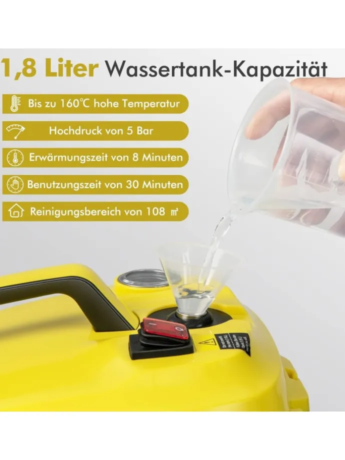 Dampfreiniger 2000W in Gelb