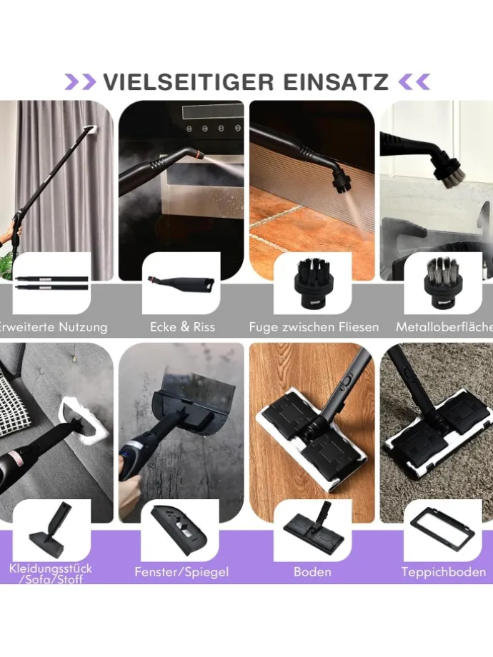 Dampfreiniger 2000W in Lila