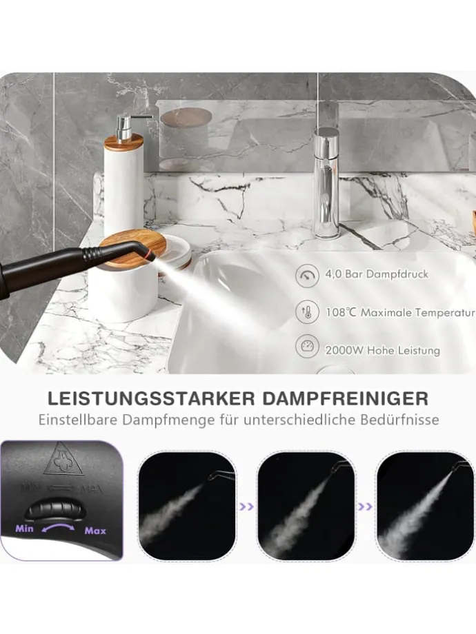 Dampfreiniger 2000W in Lila