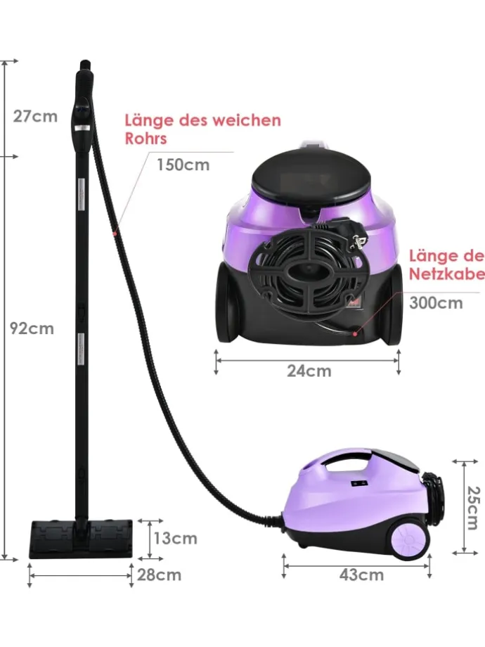 Dampfreiniger 2000W in Lila