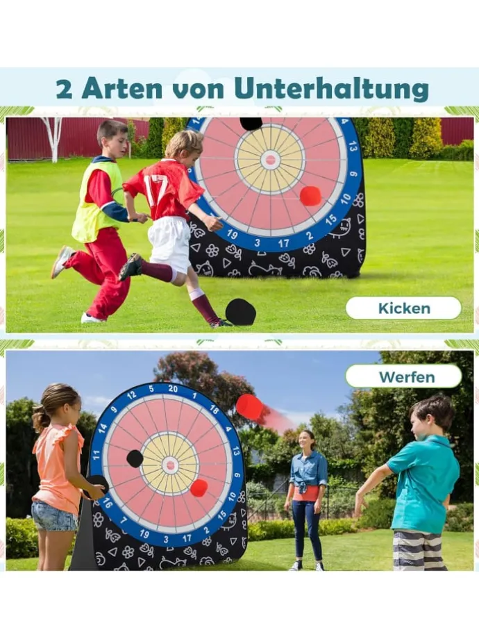Dart Wurfspiel Set Kinder 145cm in Schwarz