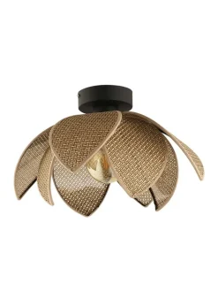 Deckenleuchte in Beige/ Schwarz - (H)26 x Ø 40 cm