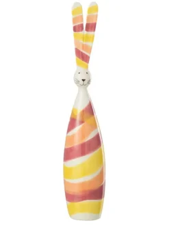 Dekofigur "Hase" in Pink/ Orange/ Gold - (H)36 x Ø 7 cm
