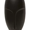 Dekofigur "Visage" in Schwarz - (B)11 x (H)21,5 x (T)7 cm