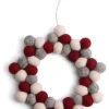 Dekohänger ''Ball Star'' in Grau/ Rot - Ø 17 cm