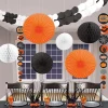 Dekohänger in Orange/ Schwarz/ Weiß - 9 Stück