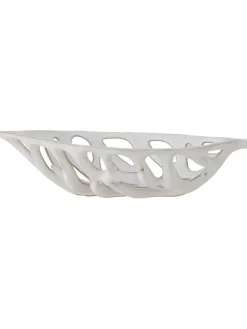 Dekoschale ''Foligno'' in Weiß - (B)27 x (H)6 x (T)14 cm