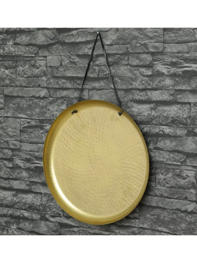 Dekotablett Dekoteller aus Metall magnetisch D: 38,5cm in gold