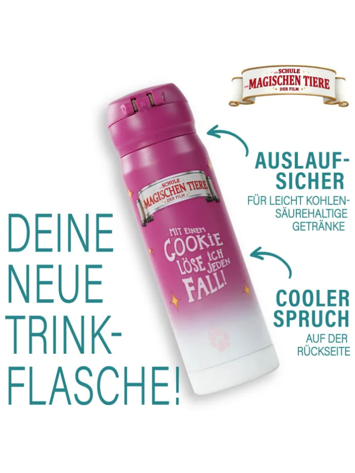 Die Schule der Magischen Tiere Trinkflasche | 380 ml in Beerenrot | Rabbat