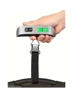 Digitale LCD-Kofferwaage inkl. Batterie Gepäckwaage 50Kg in Grau