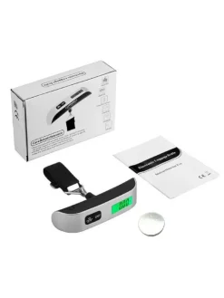 Digitale LCD-Kofferwaage inkl. Batterie Gepäckwaage 50Kg in Grau