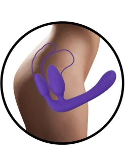 Dildo Strapless Strap-On Triple Teaser in lila