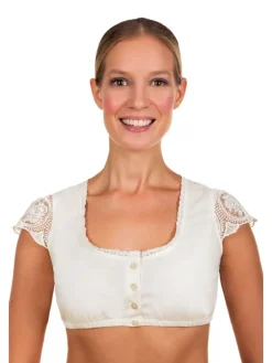 Dirndbluse in creme-weiß