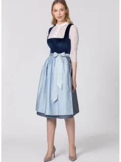 Dirndl "Aida" in Dunkelblau/ Hellblau