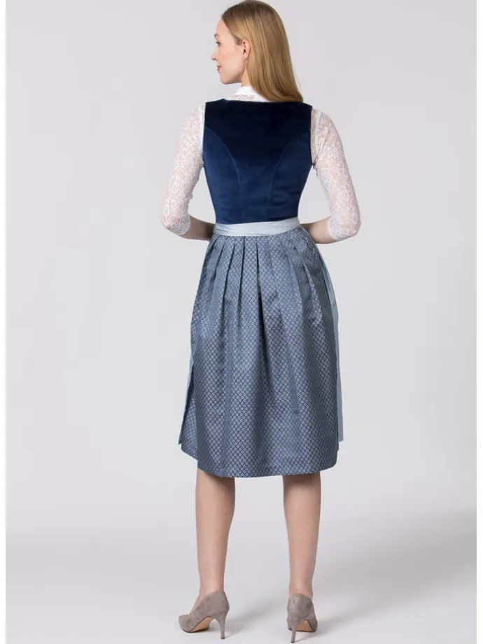 Dirndl "Aida" in Dunkelblau/ Hellblau
