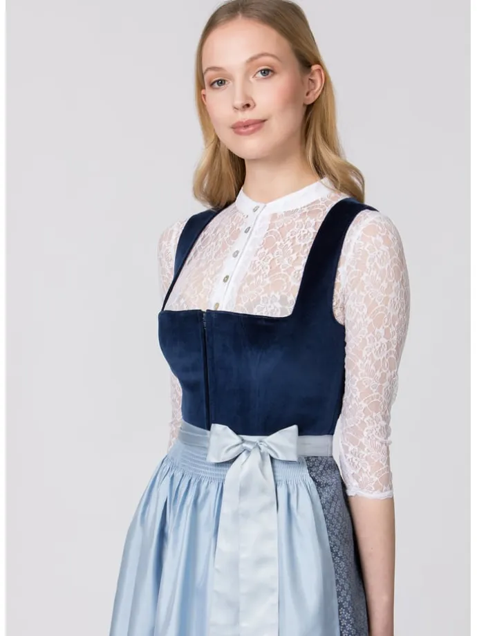 Dirndl "Aida" in Dunkelblau/ Hellblau