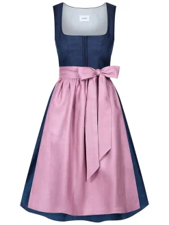 Dirndl "Cecily" in Rosa/ Dunkelblau