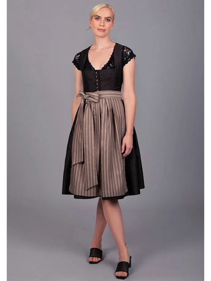 Dirndl "Dorothea" in Schwarz/ Braun