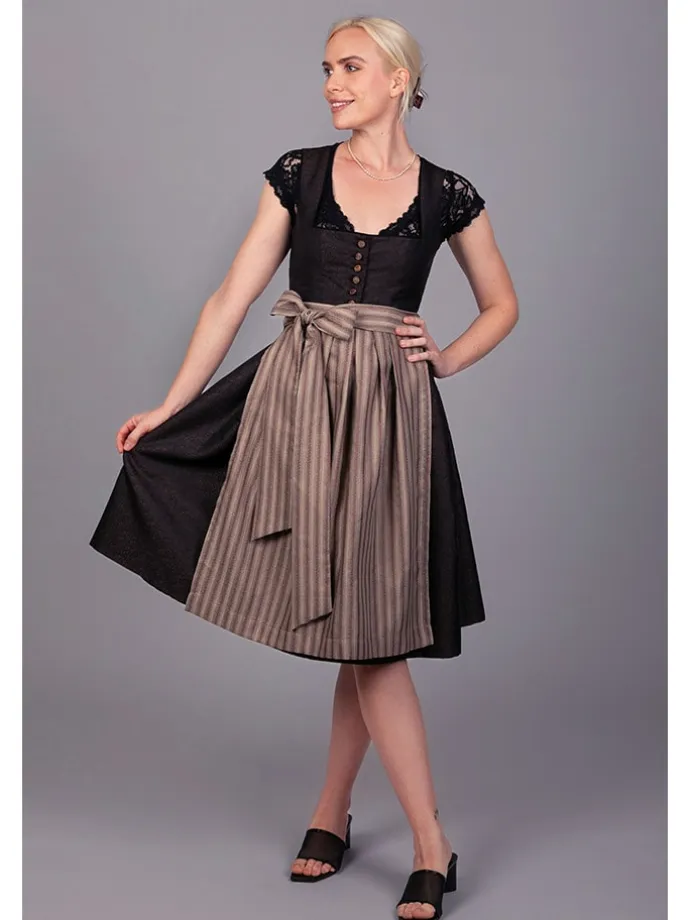 Dirndl "Dorothea" in Schwarz/ Braun