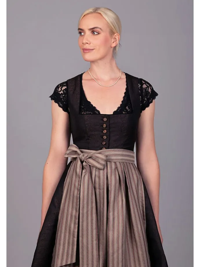 Dirndl "Dorothea" in Schwarz/ Braun