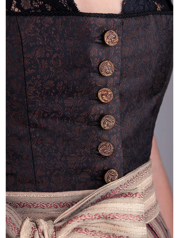 Dirndl "Dorothea" in Schwarz/ Braun