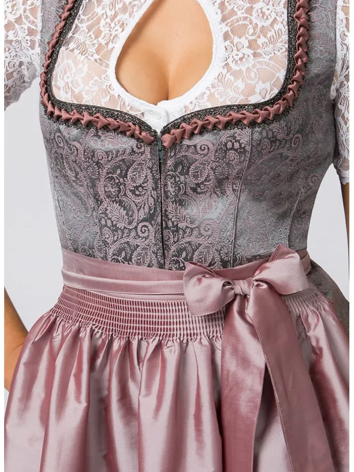 Dirndl ''Emma'' in Grau/ Rosa