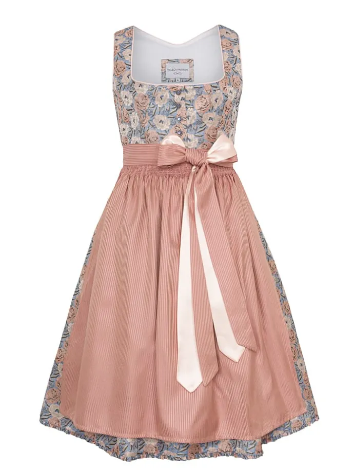 Dirndl "Felina" in Blau/ Rot