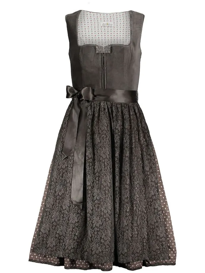 Dirndl in Anthrazit/ Taupe