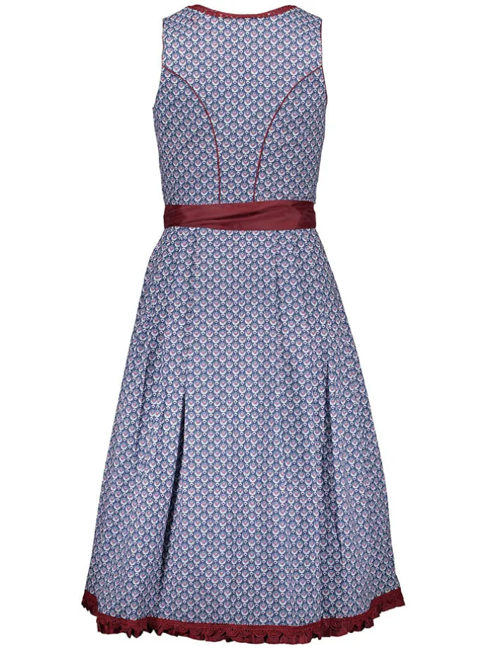 Dirndl in Blau/ Bordeaux