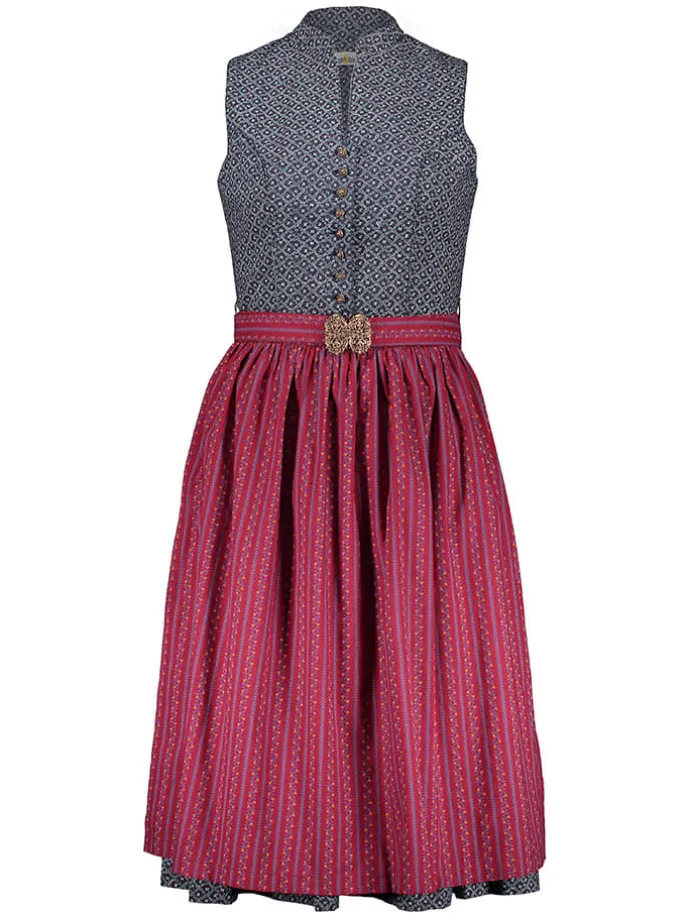 Dirndl in Dunkelblau/ Rot