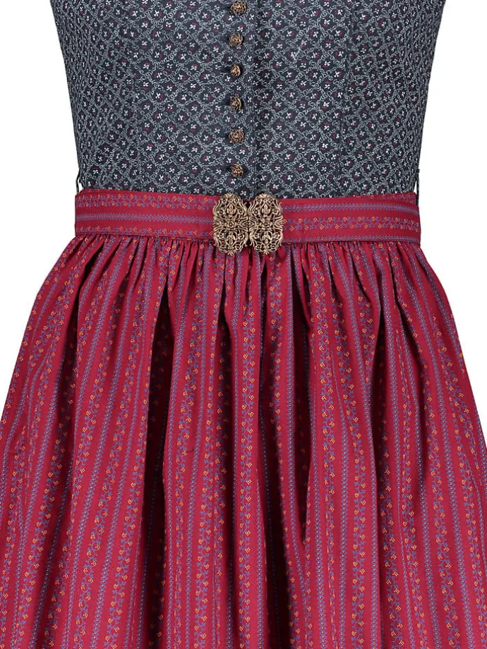 Dirndl in Dunkelblau/ Rot